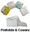 Prefold Diapers and Waterproof Covers Package